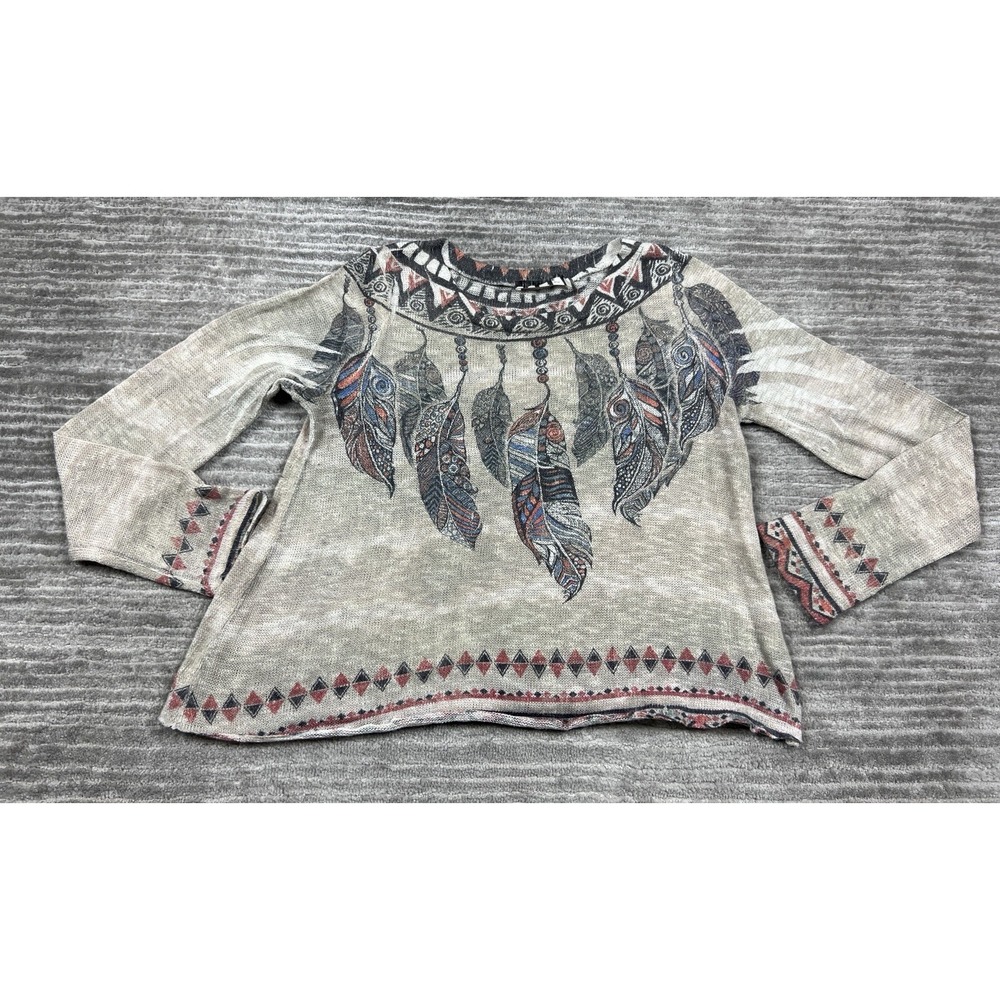 Gaze Sweater Womens Medium Multicolor Native America Pattern Long‎ Sleeve Knit